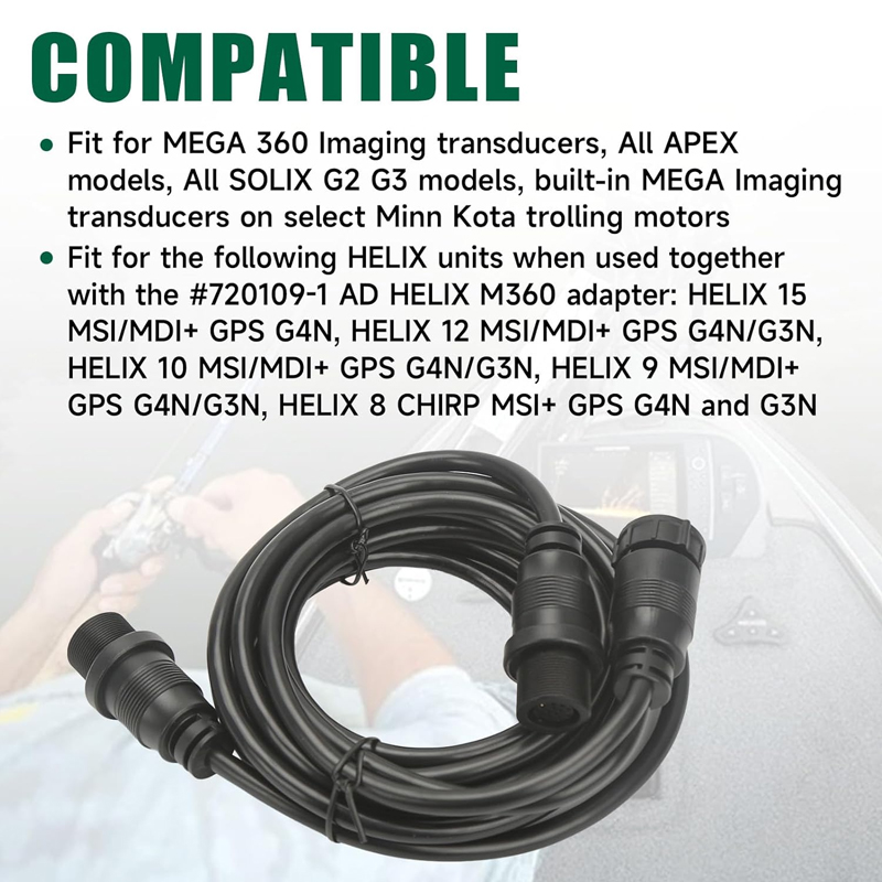 สายเคเบิลอะแดปเตอร์เครื่องหาปล - Fish Finder Transducer บทวิจารณ์และราคา