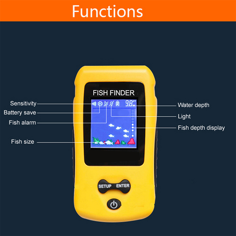 เครื่องหาปลาไร้สายสีสันสดใสรุ่ - Fish Finder Battery บทวิจารณ์และราคา
